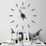 Load image into Gallery viewer, ZH408-BLACK-3D-WALL CLOCK-DIY CLOCK
