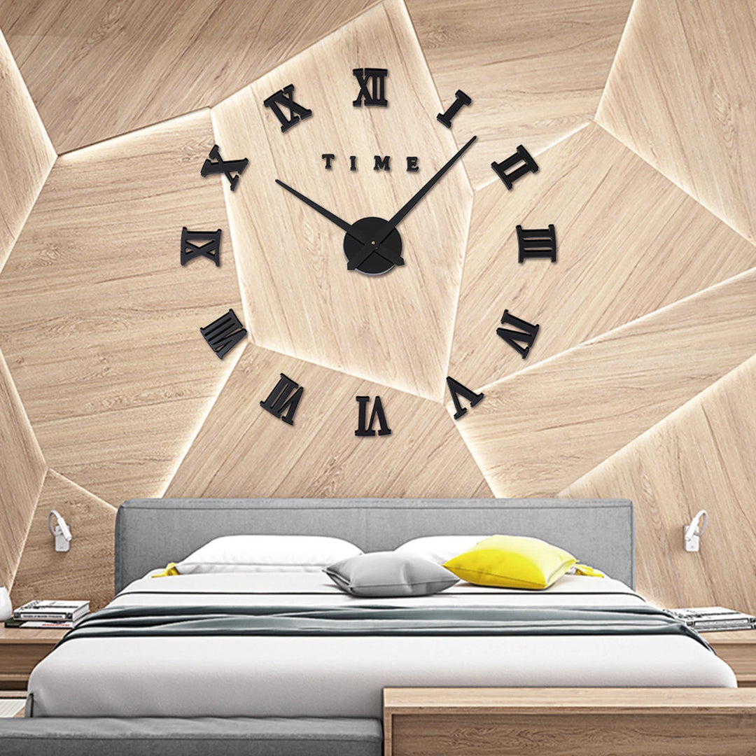 ZH019-BLACK-DIY CLOCK-3D-WALL-CLOCK