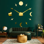 Load image into Gallery viewer, ZH1757-GOLD-DIY-CLOCK-3D-WALL-CLOCK
