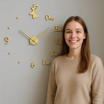 Load image into Gallery viewer, ZH386-GOLD-DIY-CLOCK-3D-WALL-CLOCK
