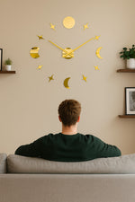 Load image into Gallery viewer, ZH1757-GOLD-DIY-CLOCK-3D-WALL-CLOCK

