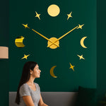 Load image into Gallery viewer, ZH1757-GOLD-DIY-CLOCK-3D-WALL-CLOCK
