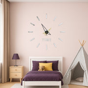 ZH408-SILVER-3D-WALL CLOCK-DIY CLOCK