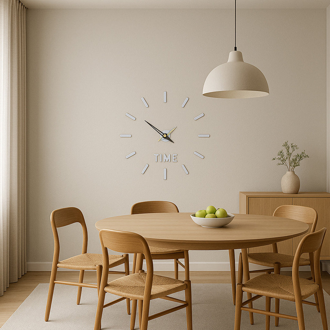 ZH408-SILVER-3D-WALL CLOCK-DIY CLOCK