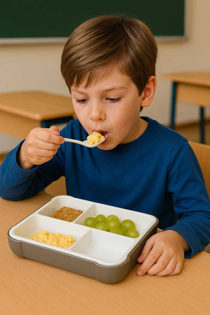 Bento Lunch Box Brown 4 Slots