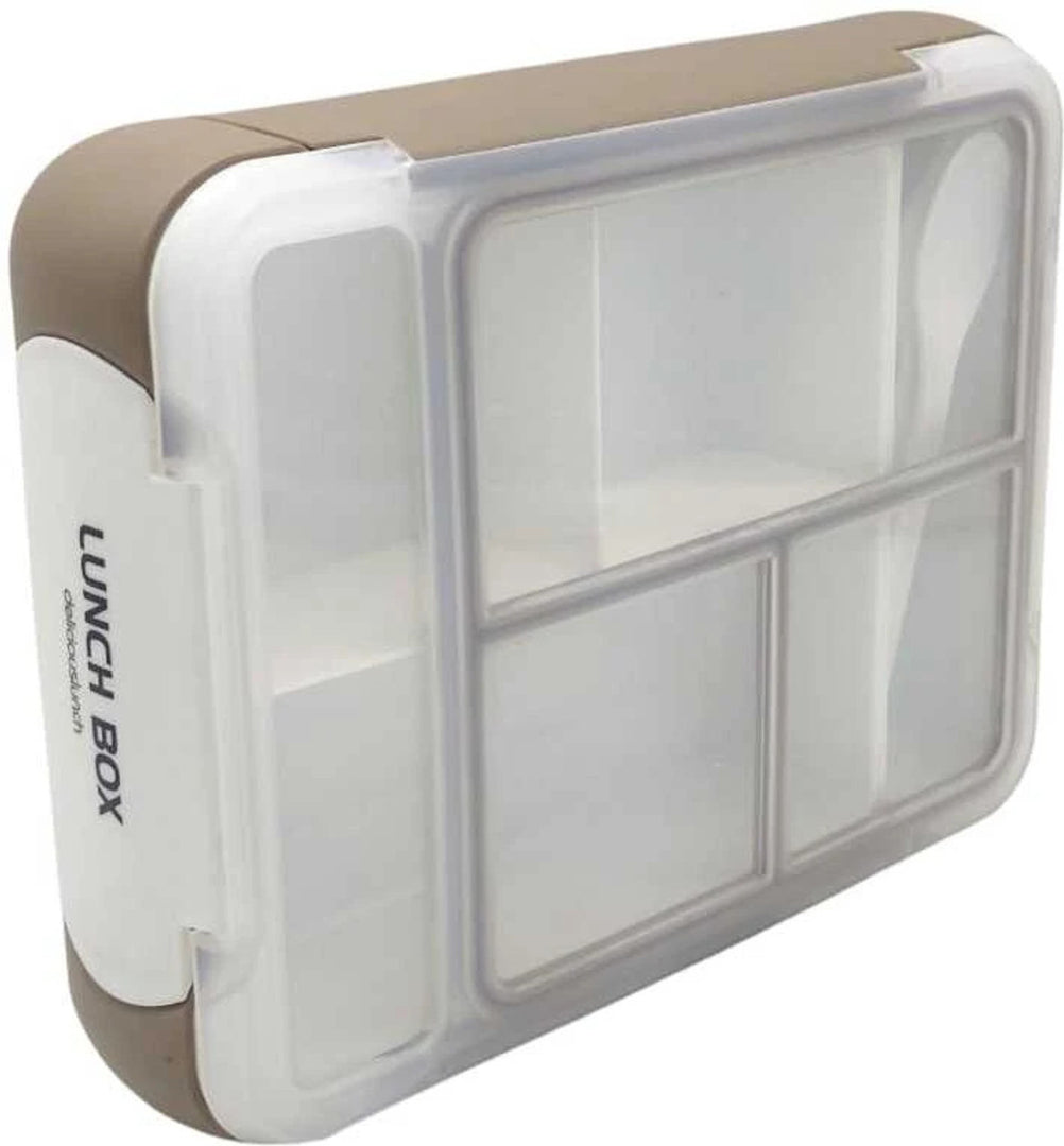 Bento Lunch Box Brown 4 Slots