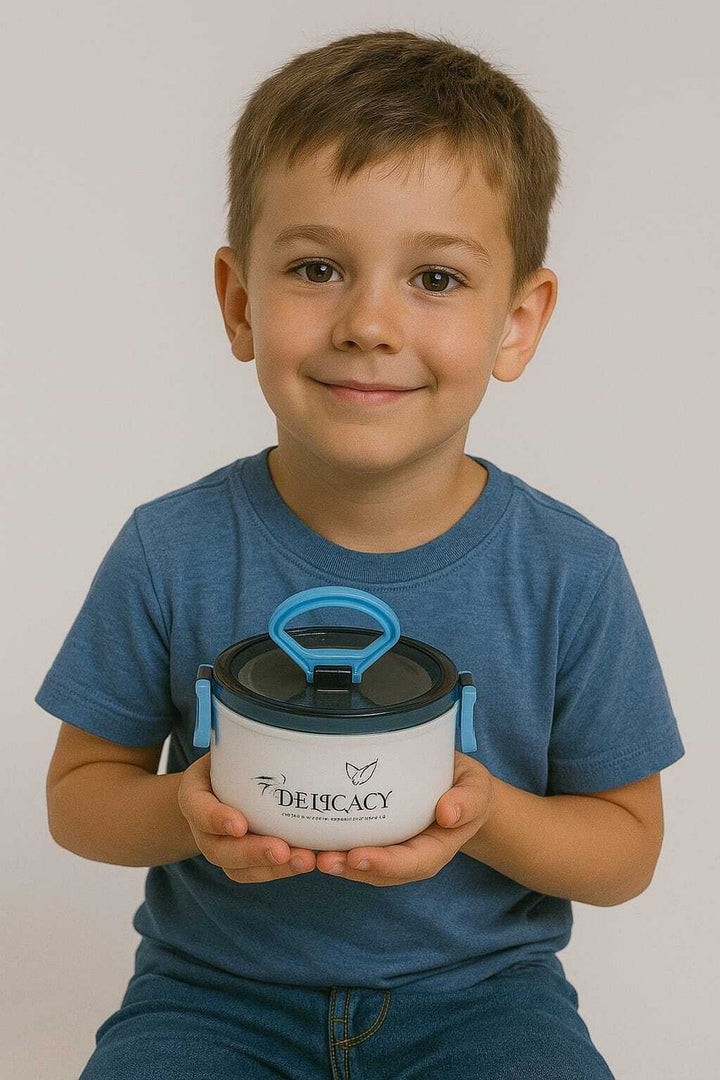 Crown of Glory -Round -Kids Lunch Box -Blue