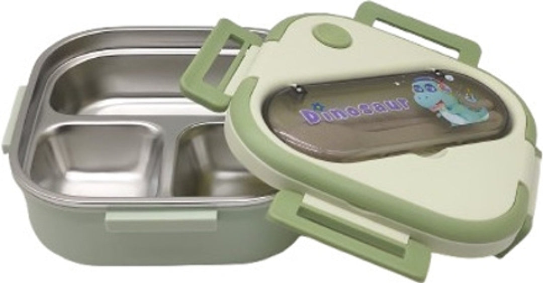 Animal-Lunch-Box-Steel-Dinosaur-Green