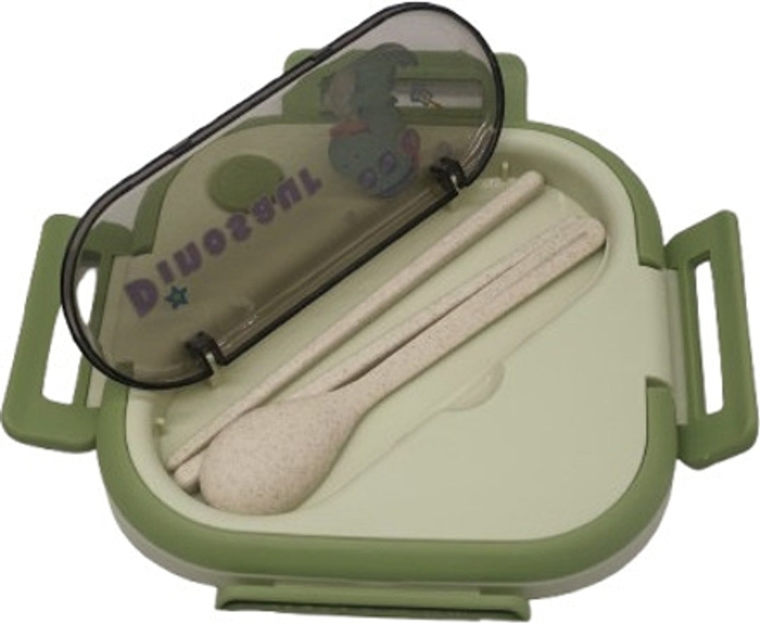 Animal-Lunch-Box-Steel-Dinosaur-Green