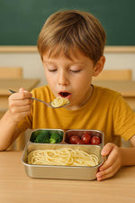 Load image into Gallery viewer, Lunch-Box-Steel-Dinosaur-Orange
