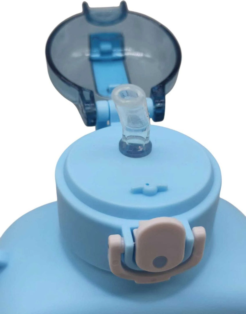 Bear Face - Front side- Water Bottle - Blue