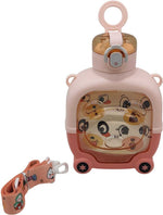 Load image into Gallery viewer, Bear Face - Front side- Water Bottle - Pink
