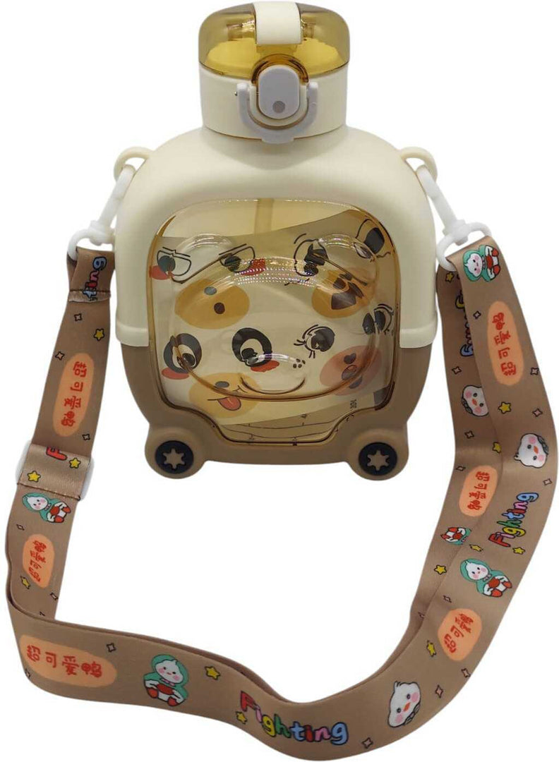 Bear Face - Front side- Water Bottle - Brown