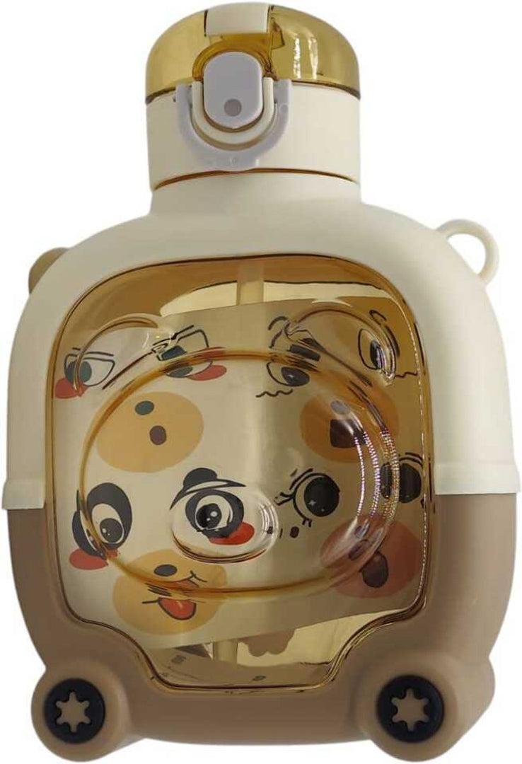 Bear Face - Front side- Water Bottle - Brown