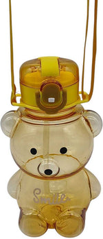 Load image into Gallery viewer, Bear Design Water Bottle - Smile- Yellow
