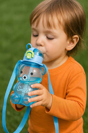 Bear Design Water Bottle - Smile -Blue