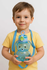 Load image into Gallery viewer, Bear Design Water Bottle - Smile -Blue
