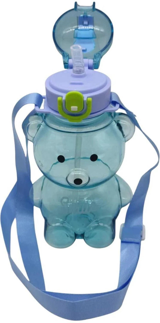 Bear Design Water Bottle - Smile -Blue