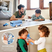 Cool Cute Bus - Kids - Water Bottle - Blue