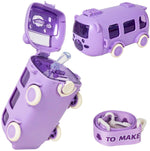 Load image into Gallery viewer, Cool Cute Bus - Kids - Water Bottle - Purple
