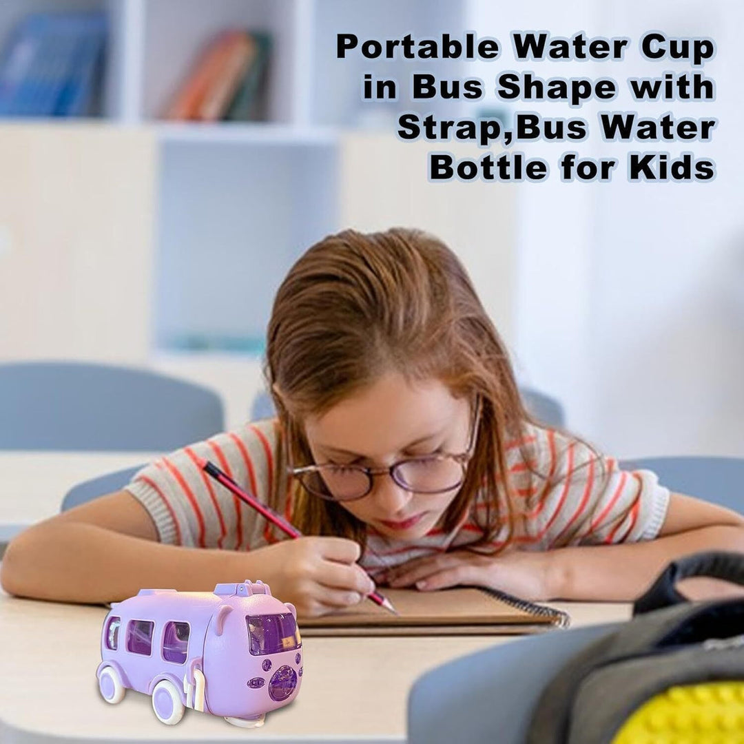 Cool Cute Bus - Kids - Water Bottle - Purple