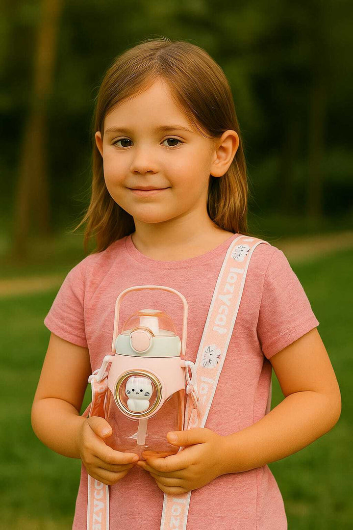 Kids-Waterbottle-Pink-CAT LOGO