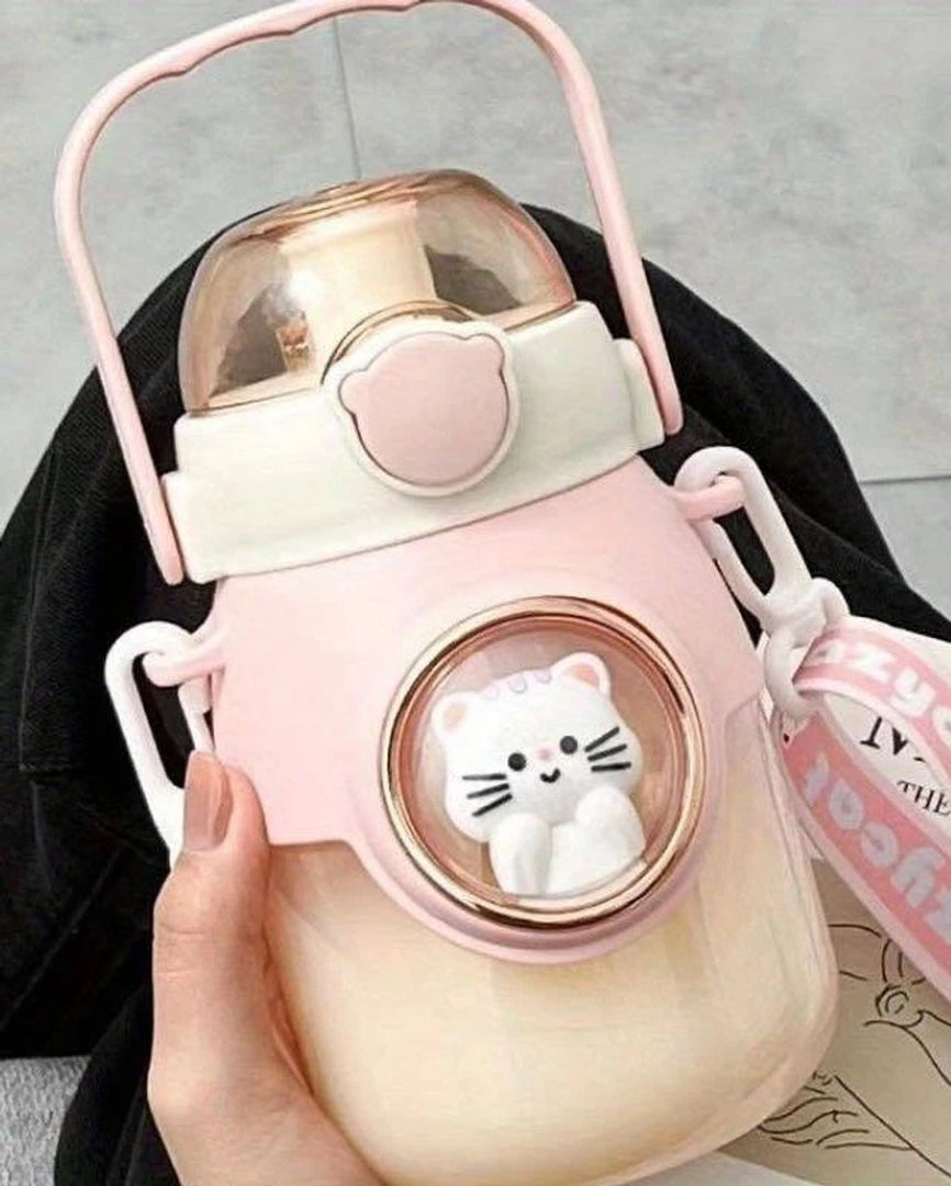 Kids-Waterbottle-Pink-CAT LOGO