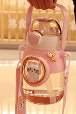 Load image into Gallery viewer, Kids-Waterbottle-Pink-CAT LOGO
