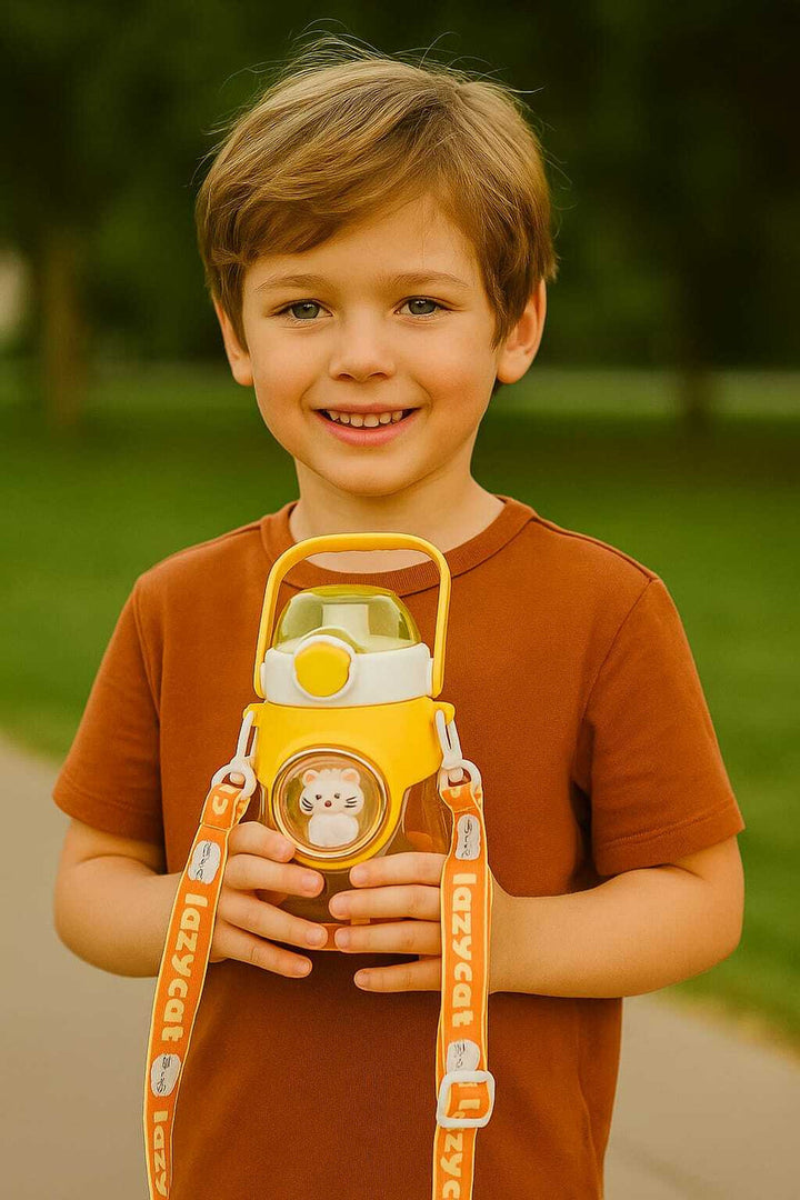 Kids-Waterbottle-Yellow-Cat LOGO