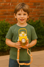Load image into Gallery viewer, Kids-Waterbottle-Yellow-Cat LOGO
