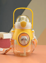 Load image into Gallery viewer, Kids-Waterbottle-Yellow-Cat LOGO
