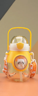 Load image into Gallery viewer, Kids-Waterbottle-Yellow-Cat LOGO
