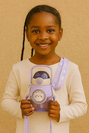 Kids-Water-bottle-Purple-Cat-LOGO