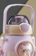 Load image into Gallery viewer, Kids-Water-bottle-Purple-Cat-LOGO
