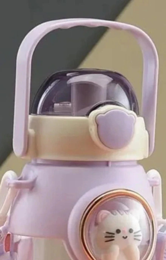 Kids-Water-bottle-Purple-Cat-LOGO