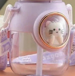Load image into Gallery viewer, Kids-Water-bottle-Purple-Cat-LOGO
