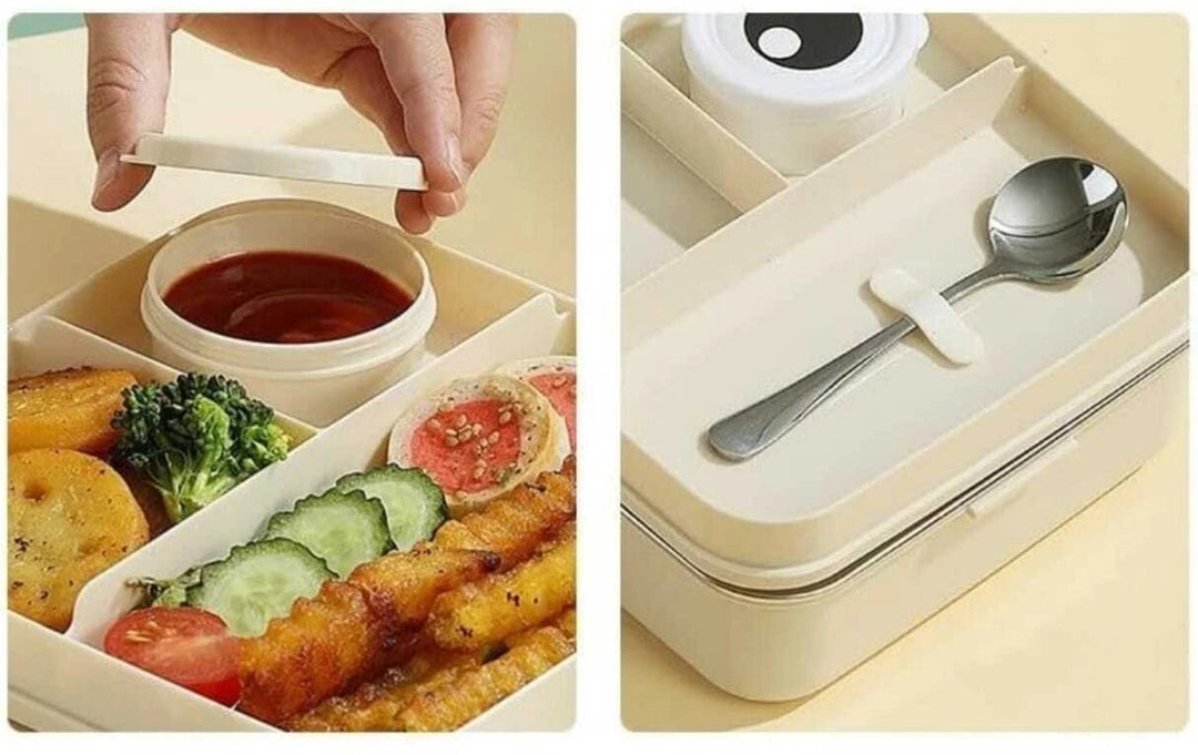 Lunch Box-1120ml+70ml-Pink-Steel-Elephant