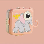 Load image into Gallery viewer, Lunch Box-1120ml+70ml-Pink-Steel-Elephant
