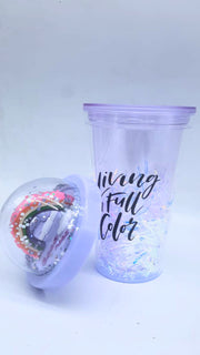Living In Full Color - Water Bottle- Purple