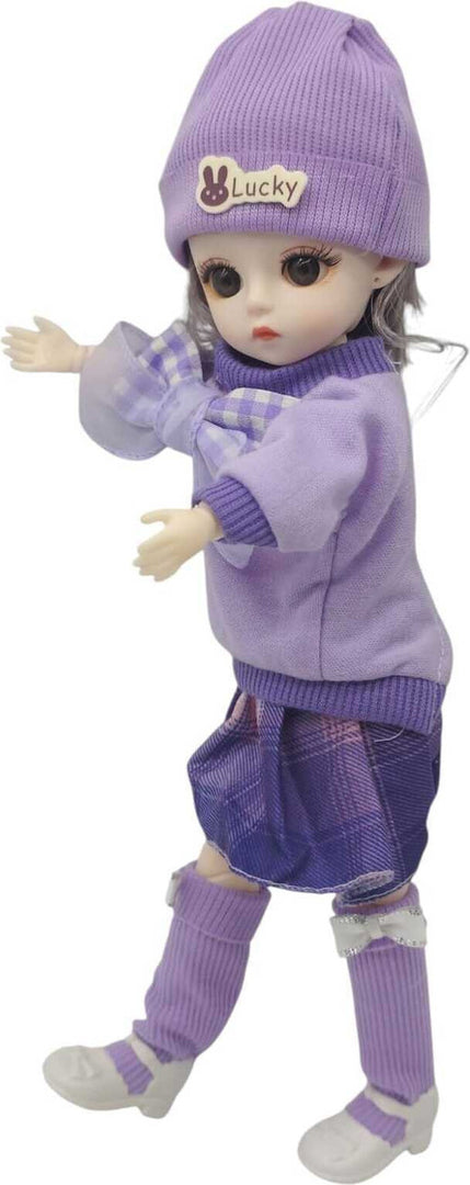 Modabay Charming Fashion Movable Joint Doll in Purple Outfit  (Purple)