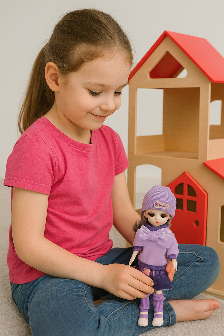 Modabay Charming Fashion Movable Joint Doll in Purple Outfit  (Purple)