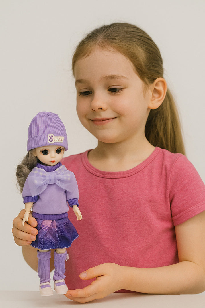 Modabay Charming Fashion Movable Joint Doll in Purple Outfit  (Purple)