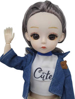 Load image into Gallery viewer, Modabay Cute Fashion Flexible Joint Doll with Denim Jacket  (Blue)
