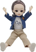 Load image into Gallery viewer, Modabay Cute Fashion Flexible Joint Doll with Denim Jacket  (Blue)
