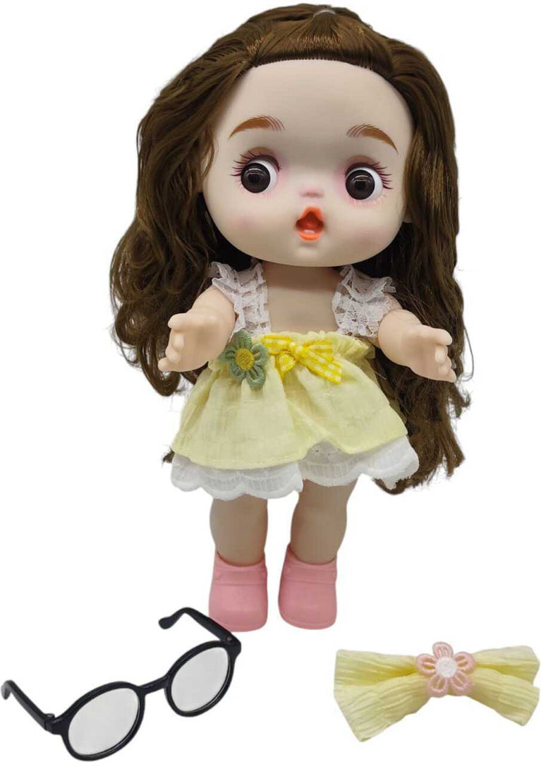 Modabay Lovely Baby doll with Yellow bow  (Multicolor)