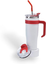Load image into Gallery viewer, Coffee-Cup-WHITE-Tumbler+Handle and Straw

