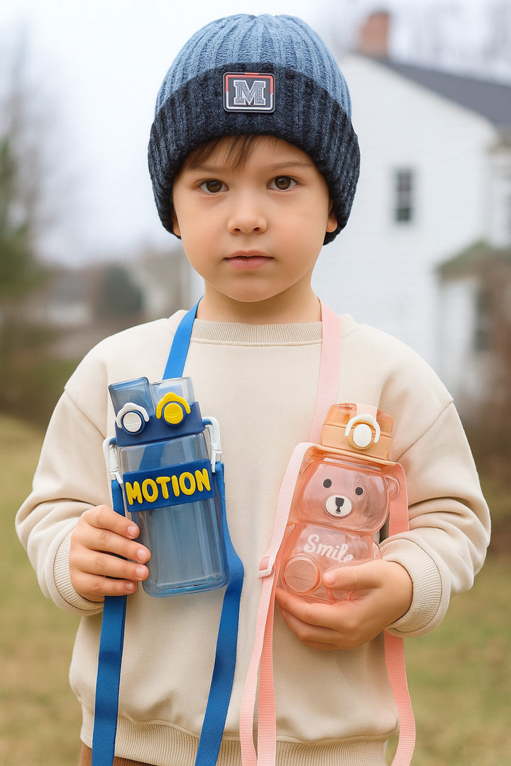 Combo+2+water+bottle+blue motion and smile pink bear