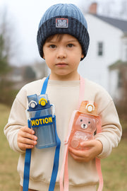 Combo+2+water+bottle+blue motion and smile pink bear