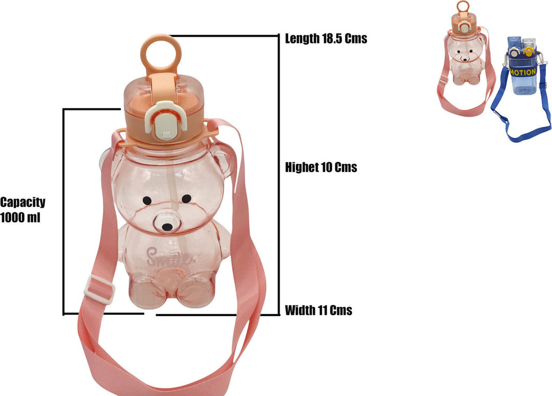 Combo+2+water+bottle+blue motion and smile pink bear